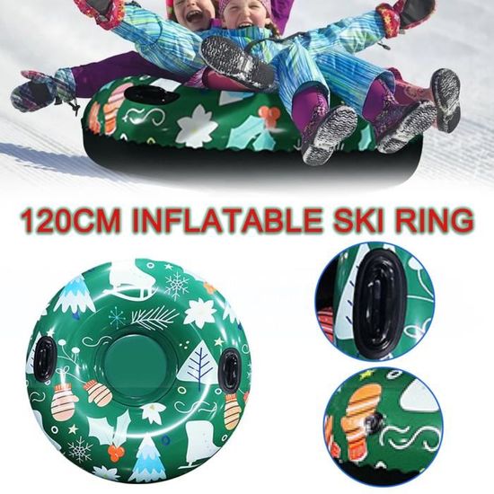 CAMULAND Luge Gonflable Grand Format 120 Cm Avec Poignées Renforcées – Bouée à Neige Ultra Robuste Enfants & Adultes
