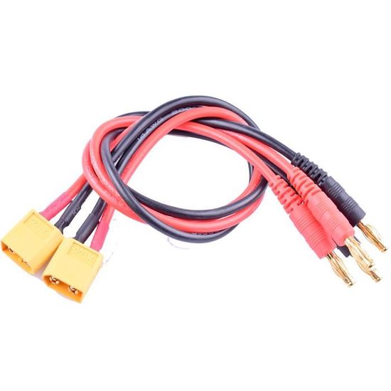 XT60 To 4mm Banana Plug Cable 22cm - 12AWG Adapter For B6 LiPo Battery Chargers & RC Models