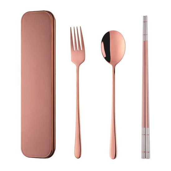 Evanda Ensemble De Couverts Portables, Y Compris Cuillère De Fourche à Couteau, Couverts De