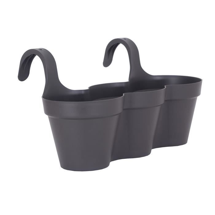Pot de fleur balcon CAPRI - Plastique - Gris anthracite - Rond - 305 x 54 x H 28 cm - ARTEVASI