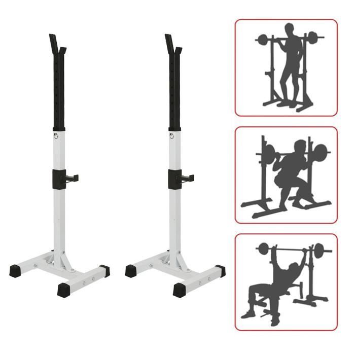 BUL Rack de Rangement pour Haltères - Charge Max 200 kg, Support d'haltères réglable Support de squat multifonction