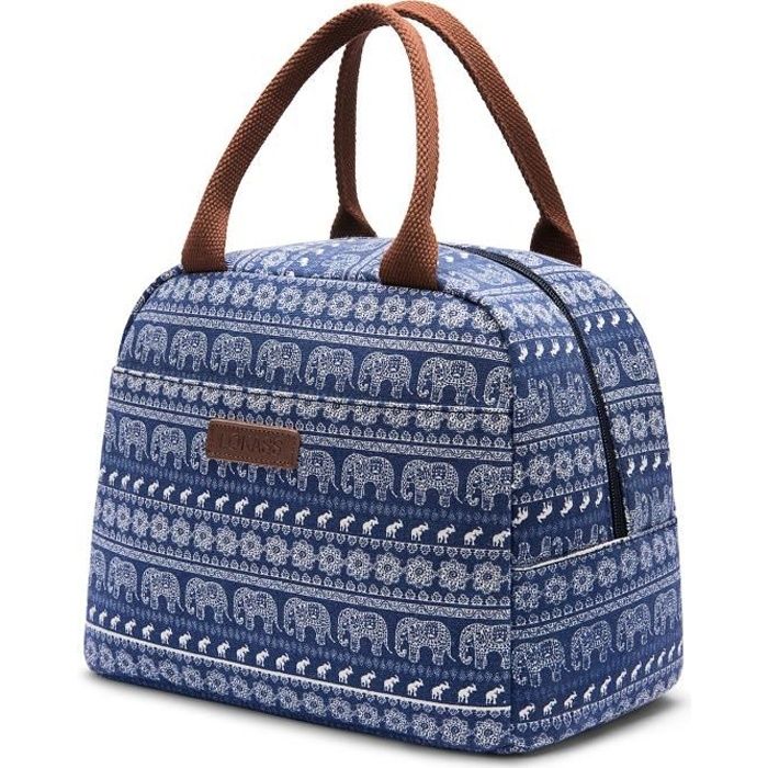 LUNCH BOX Sac Repas Isotherme, Lokass, bleu-blanc, nylon