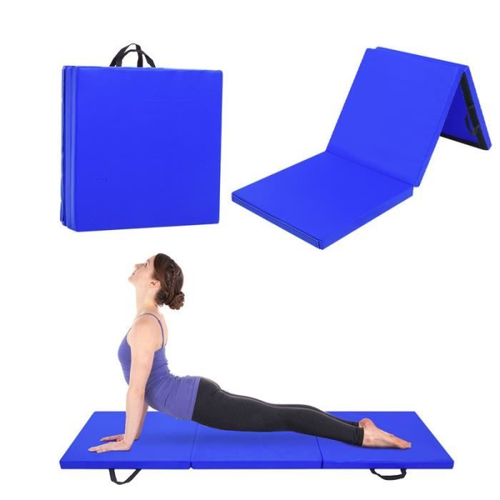 180x60x5cm Tapis de Gymnastique Epais - Matelas Gymnastique - Tapis Sol Gymnastique - Tapis Gymnastique Pliable Bleu