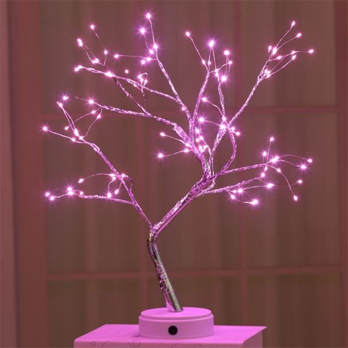 LAMPE A POSER Mixte - 108 ampoules décoration INS arbre lumière LED interrupteur tactile de lumière de Noël - Rose NH™
