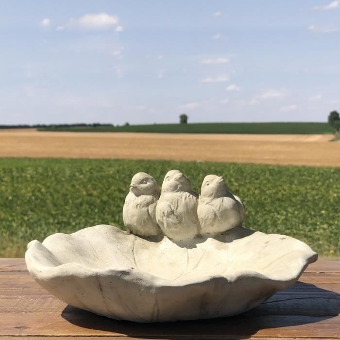 Bain Oiseaux Abreuvoir Mangeoire Baignoire Coquille Oiseaux Jardin 24 cm x 22 cm - 238785-Mangeoire-BIS