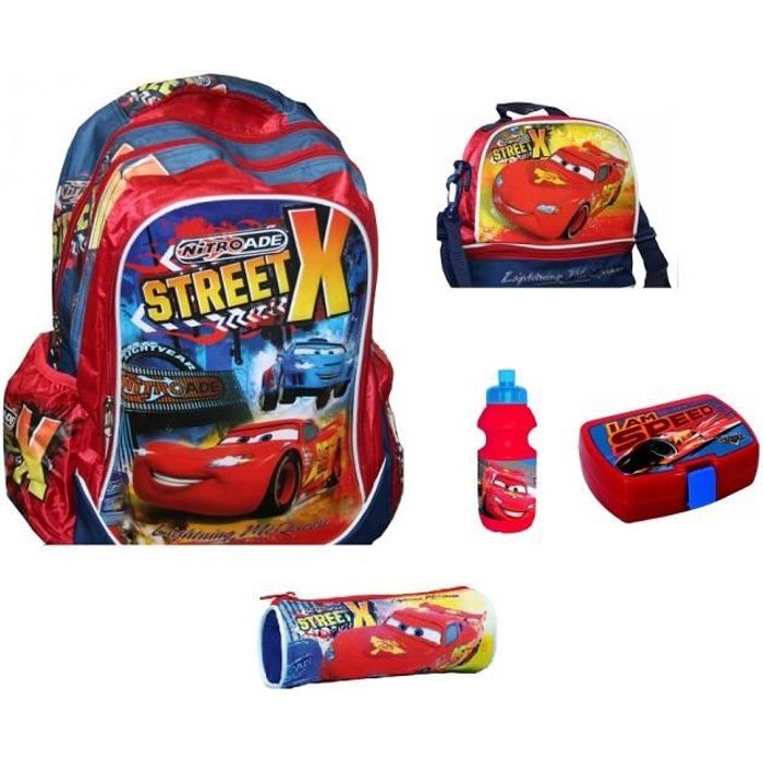 Sac à dos 46 cm Cars ensemble à gouter + Trousse cars