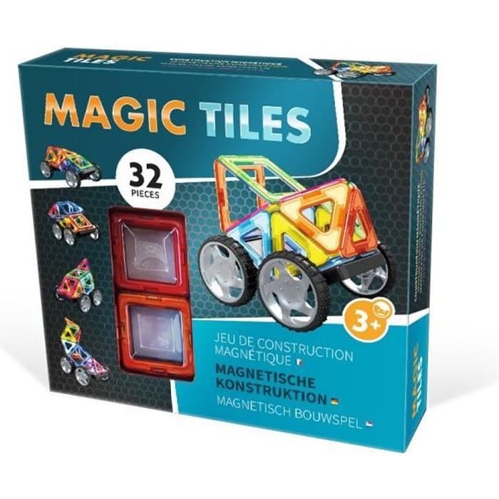 Jeu de construction magnétique et aimanté MAGIC TILES - Véhicule 32 pcs