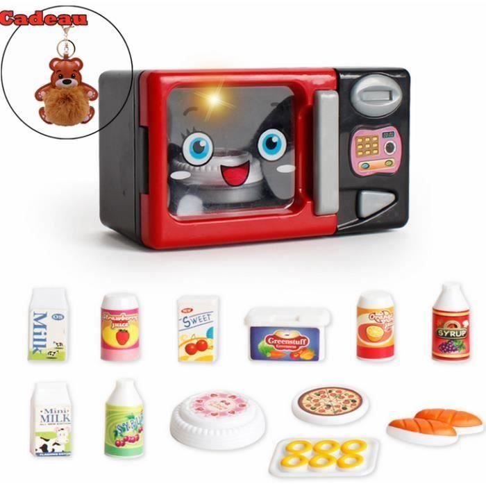 OLALI® Mini Simulation Micro-ondes Four Appareils Jouets Sons et Lumières Bébé Jouer à Faire Semblant de Cuisine Jeu De Cuisson Jo
