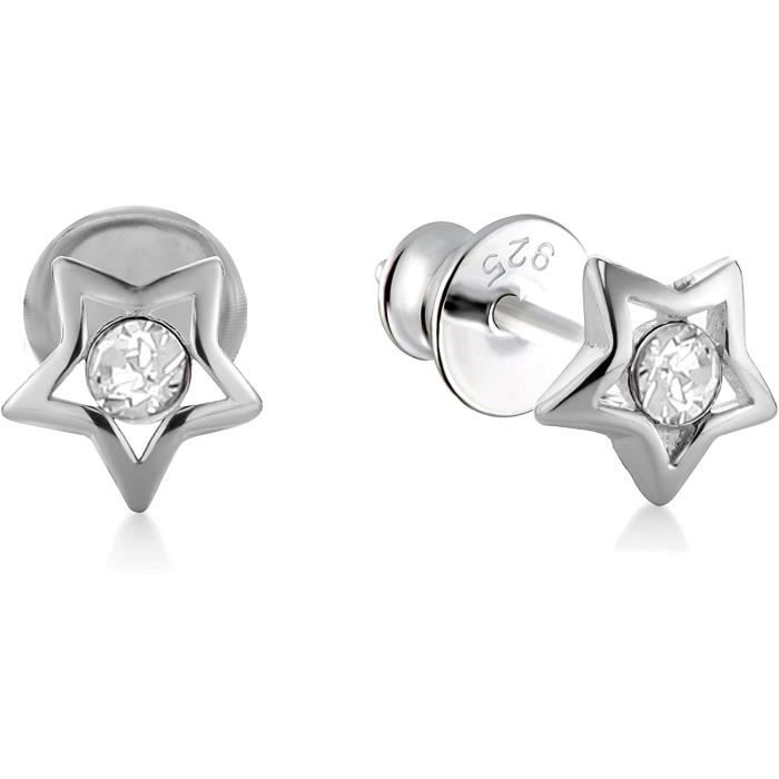 BOUCLE D OREILLE butterfly Filles Argent Boucles D'oreilles Puces Vrai Vrais Swarovski Elements Hippocampe Sacs en Satin Cadeau 907