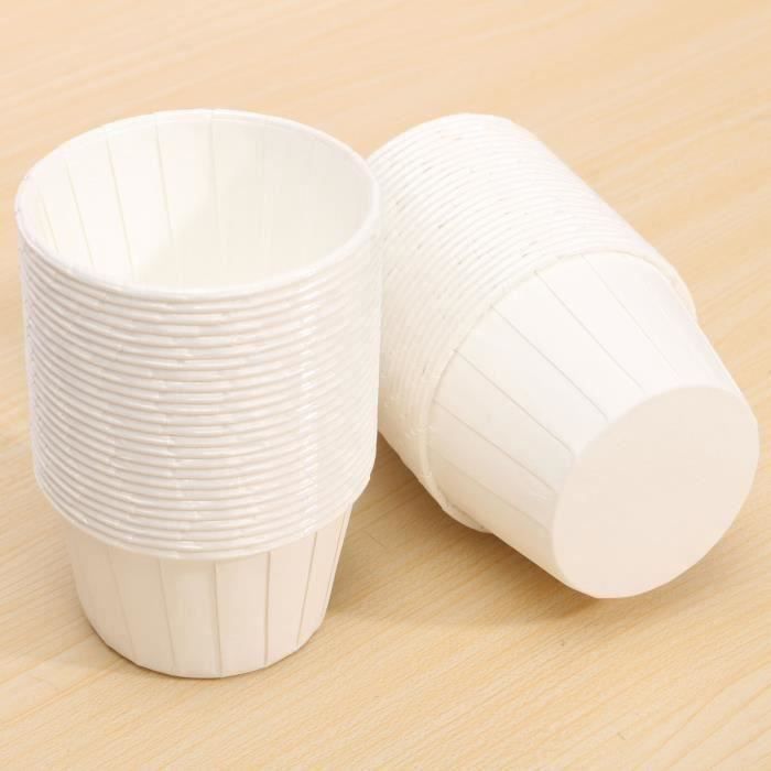 50pcs Caissette Papier Muffin Cupcakes Dessert Gâteau Moules Jetable Coupe Moule white L03820