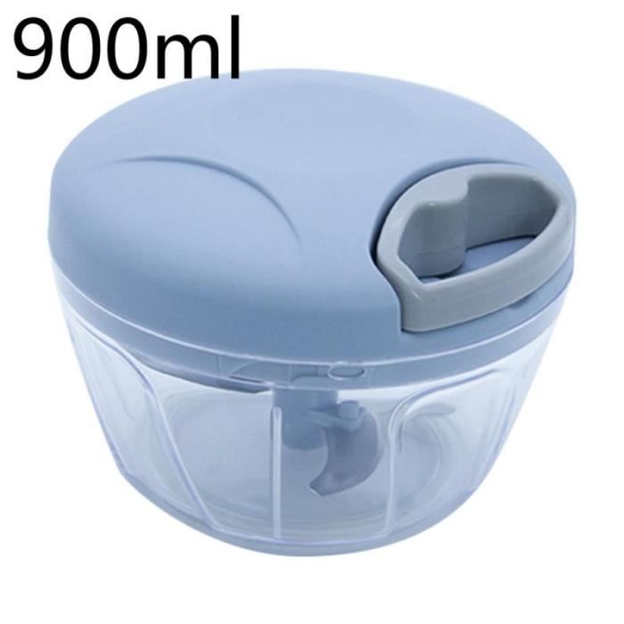 Hachoir manuel,Hachoir manuel à corde Nanual, robot alimentaire avec 3 lames pour couper l'ail, Machine - Type 900ml Blue