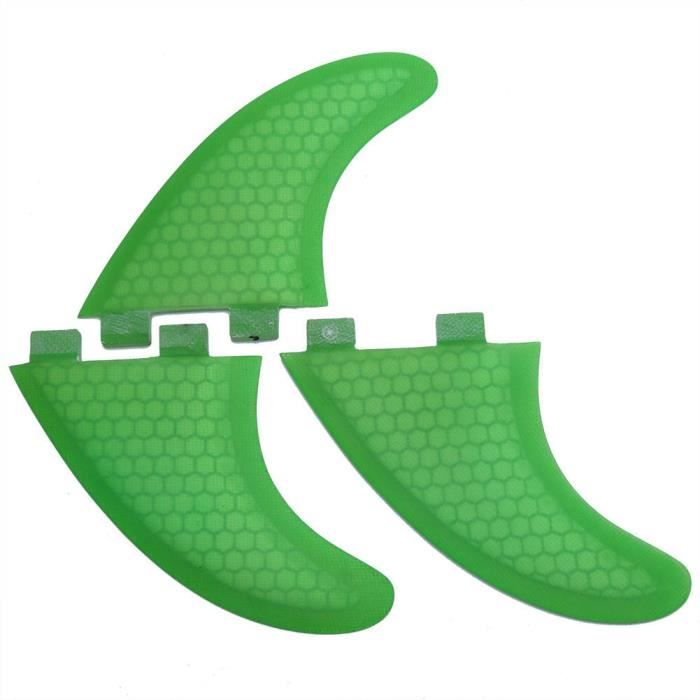 Qiilu propulseur de surf Green FCS Surfboard Fin Thruster Fins Future Surfing (G7)
