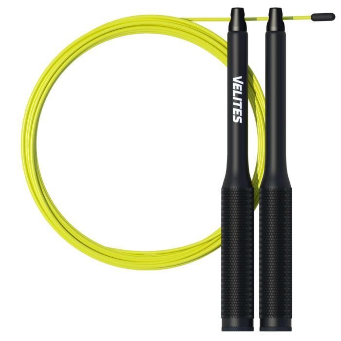 Velites Corde à Sauter pour Crossfit, Fitness et Boxe Vropes Fire 2.0 par Speed Jump Rope Lestée (Lests Non Inclus) - Aluminium