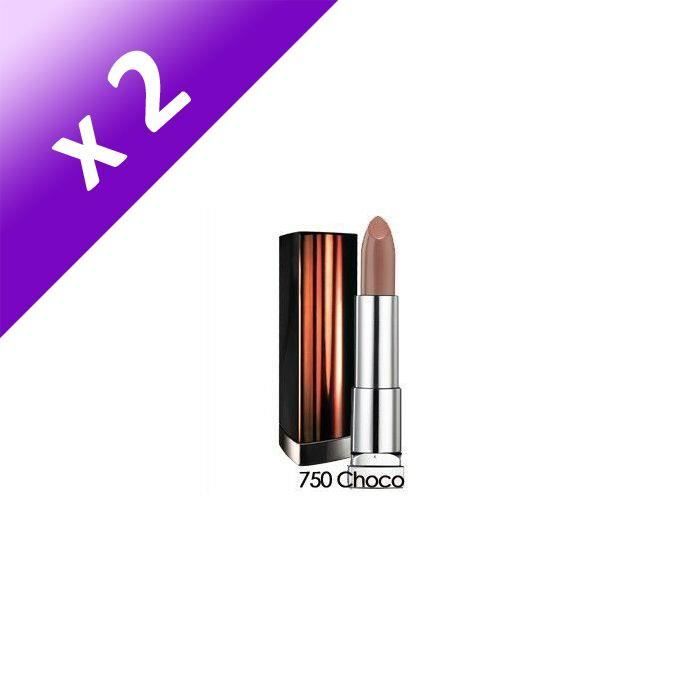 MAYBELLINE Jade Color Sensationnal Rouge à lèvres n° 750 - Choco Pop (Lot de 2)