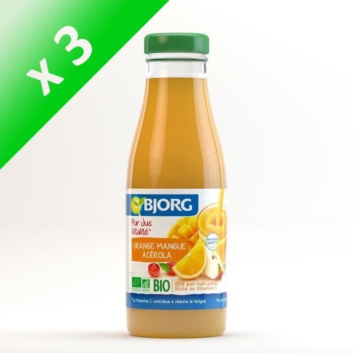 BJORG Jus Vitalité Orange Mangue Bio 75cl (Lot de 3)