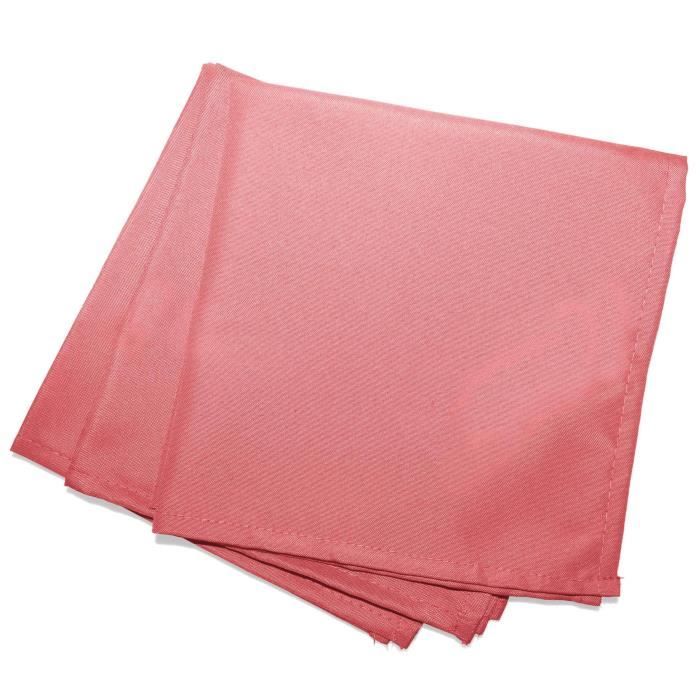 CDaffaires Serviettes de table -3 40 x 40 cm polyester uni essentiel Corail