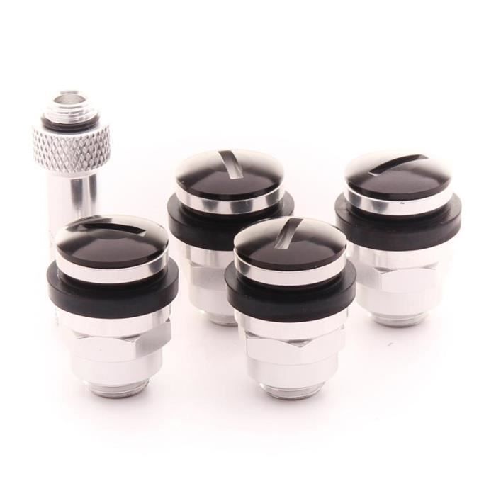 4 Valves de roues Invisibles Aluminium Noires - V1-BK