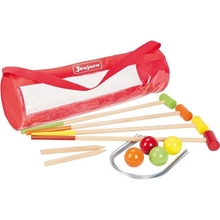 JEUJURA Jeu de croquet en bois - 4 joueurs -
