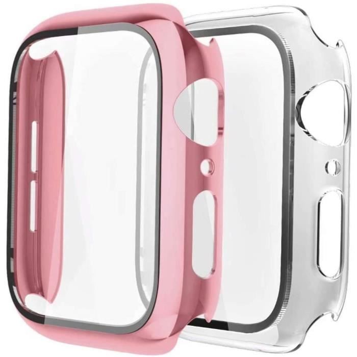 2 Pack Coque pour Apple Watch Series 6/5/4/3/2/1/SE ,[44mm] Protection Écran Coque,Ultra Mince Écran case-Or rose/Transparence