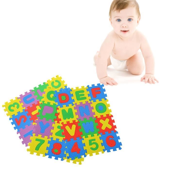 36 pcs Puzzle Tapis en mousse à chiffres Lettre et Chiffre du Coussin de mousse Enfant Jouet Éducatif