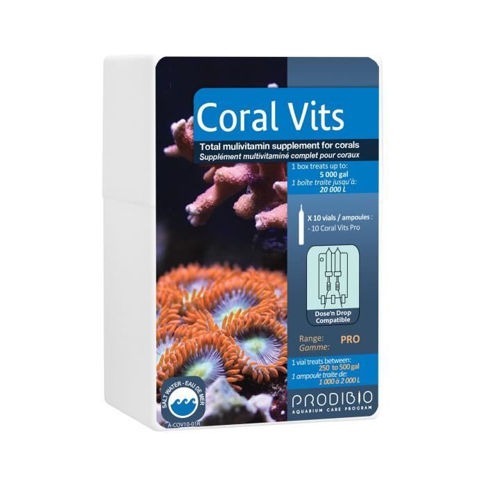 PRODIBIO Coral Vits Pro10 - 10 ampoules - Pour aquarium