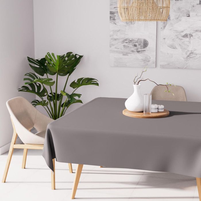 Nappe anti-tâches carrée 140X140 cm ALIX GRISE