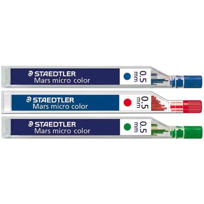 STAEDTLER Etui 12 Mines 0,5 mm Bleu