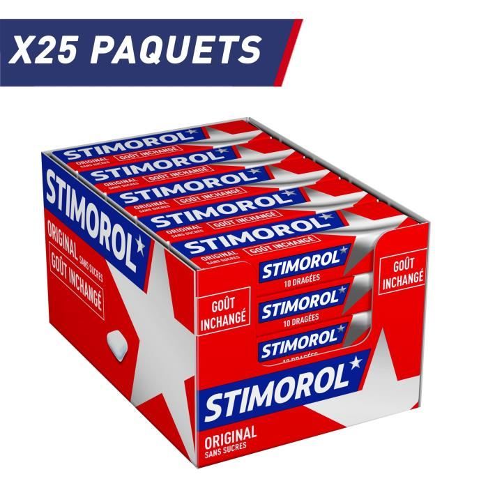 STIMOROL Original - Chewing-Gum sans Sucre avec Édulcorants - Menthe/Réglisse - Lot de 2 Packs de 25 paquets x 14 g