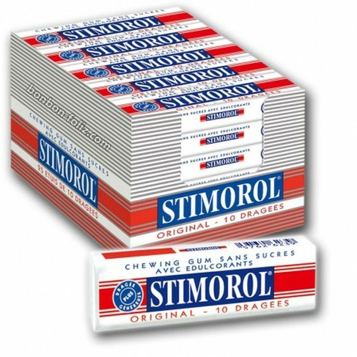 STIMOROL Original - Chewing-Gum sans Sucre avec Édulcorants - Menthe/Réglisse - Lot de 2 Packs de 25 paquets x 14 g