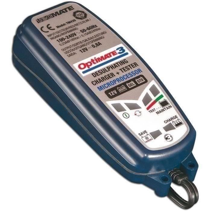 JARDIN PRATIC Chargeur de batterie OPTIMATE 3, de 2 à 30 Ah avec fonction désulfatation