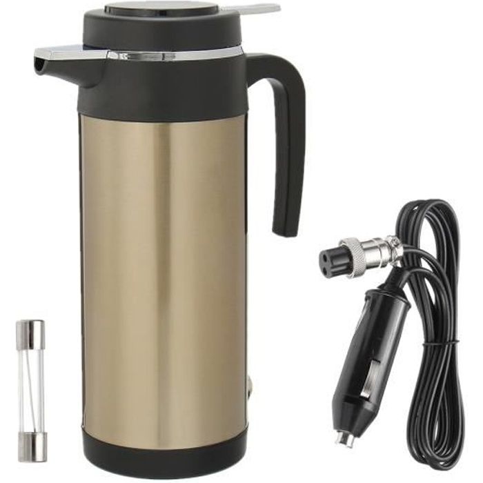 12V 1,2L Bouilloire Électrique Acier Inoxydable Voiture Auto Voyage Camping Chauffe-eau Allume Cigare Cadeau Noël