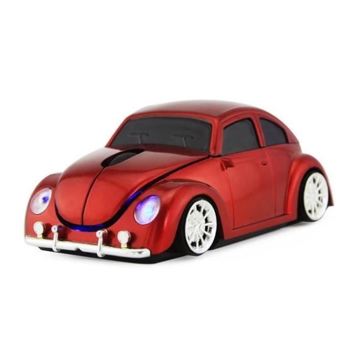 WINNES Mini souris sans fil 2,4 GHz Avec récepteur USB Nano Pour PC ordinateur portable Rouge