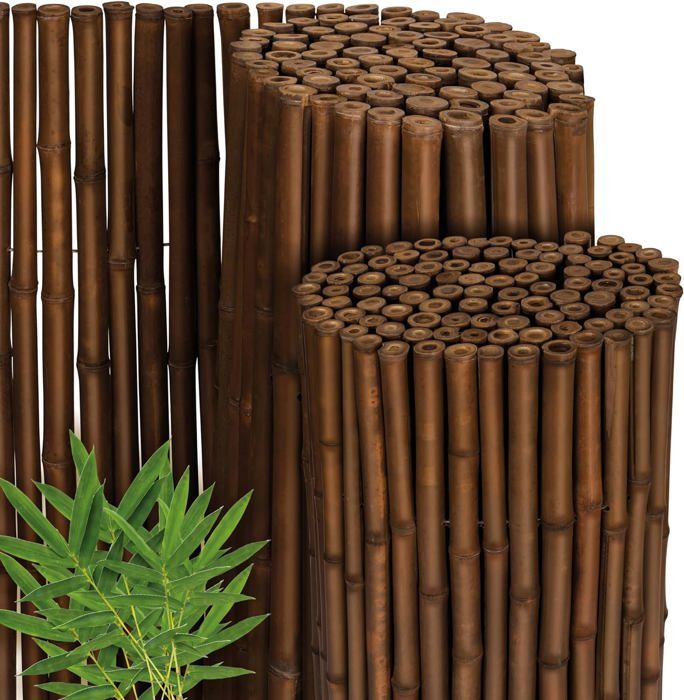 Sol Royal Premium Brise Vue Bambou 90x250cm B23 Brun – Tiges Bambou Haute Qualité Ø2-3 cm Clôture Bambou résistante aux Intempéries