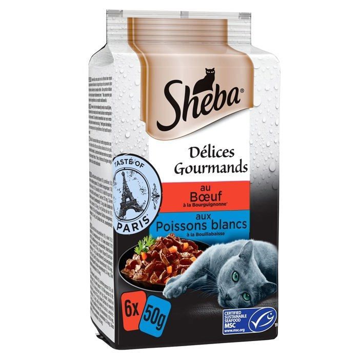 Sheba Pâtée pour chat adulte en sauce - Poissons MSC - Boîte 36 kg Sheba Pâtée pour chat adulte en sauce - Poissons MSC - Boîte 36 kg
