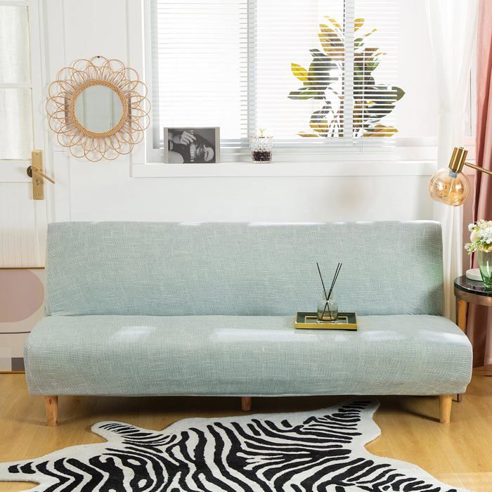 Housse de Extensible Housse de Canapé sans accoudoirs Housse de Canapé-lit Elastique Couverture Impression 190-210cm 1 Piece