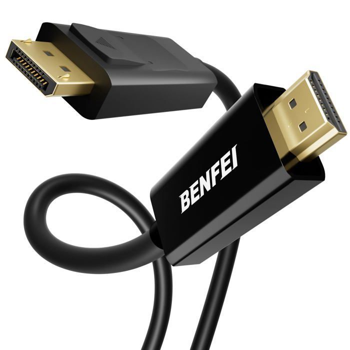 BENFEI Câble HDMI Vers VGA 1,8M - Unidirectionnel Mâle Vers Mâle Pour PC, Ordinateur Portable, Projecteur