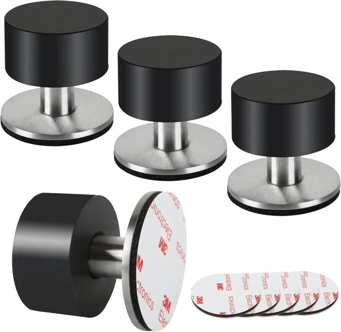 Lot de 4 butées de porte en caoutchouc butées de porte auto-adhésives 3M pour plinthes butées de porte fixées au mur