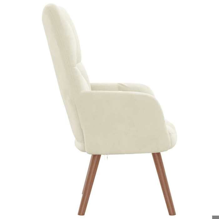 Fauteuil relax - CLOUD - contemporain - Blanc crème Velours S248