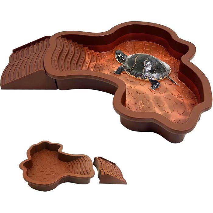 Meilleurs prix pour Plat deau Bassin pour Tortue De Piscine avec Rampe Abreuvoir Tortue Terrestre 35x285x43cm Terrarium Tortue Terrestre