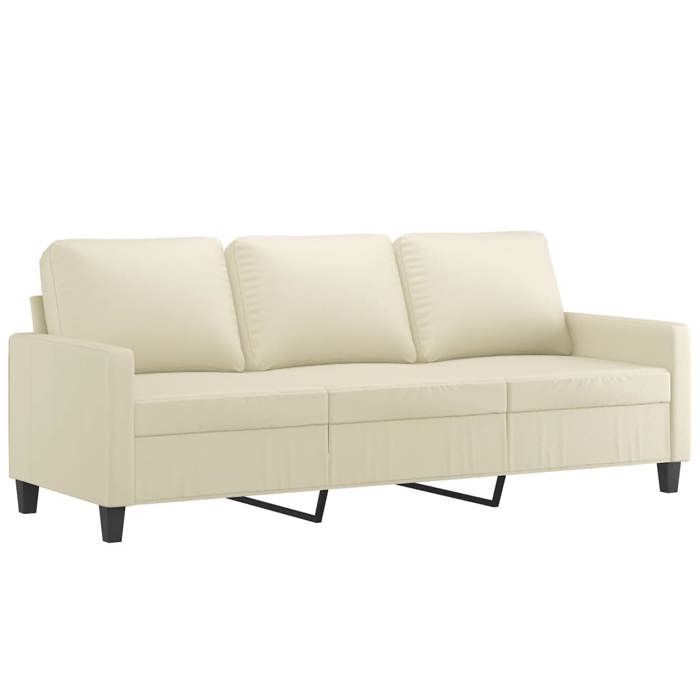 LMT - TOP@Canapé à 3 places - Design accrocheur - Sofa 2/3 personnes Classique - Crème 180 cm Similicuir CC94496