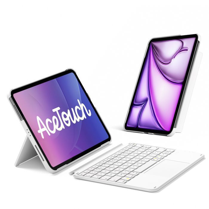 INATECK  Ultral&eacute;ger Clavier iPad Bluetooth pour 2025 iPad 11/10 eme Gen A16 iPad Air Pro 11 Pouces avec Pav&eacute; Tactile AZERTY 