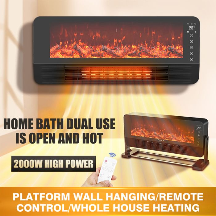 Radiateur Soufflant Mural 2000W Avec Minuterie 12h, Télécommande Et Chauffage Céramique - Économe Et Puissant
