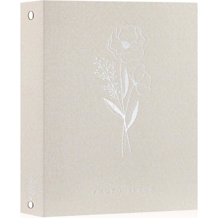 Album Photo Design Lanpn Album Photo Mariage 10x15cm 600 Poche Photos, Lin Tissu Fenêtre Album Hold 600 Horizontal Vertical Photos (Mr & Mrs, Blanc Lanpn Album Photo 10x15