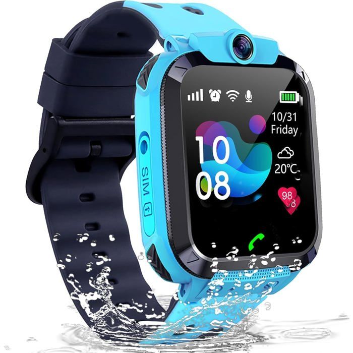 Montre Connectée Enfant GPS Avec Appel Bidirectionnel - Étanche IP68, SOS, Mode Classe, Appareil Photo, 3-12 Ans