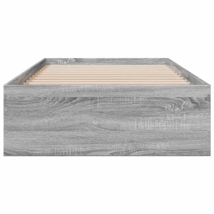 Structure de lit avec tiroirs - UU - Sonoma gris - 100x200 cm - Bois dingénierie - Contreplaqué - 203x101 5x32 cm