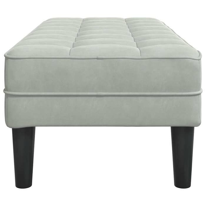 Black Friday Banc salon - JILL - Banquette/Coffre - Gris clair 113x57x39 cm - Velours BB434