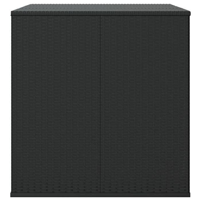 Sale 2026 Coffre à coussins de jardin - BURKE - grande espace - Résine tressée 145x100x103 cm - Noir CC71