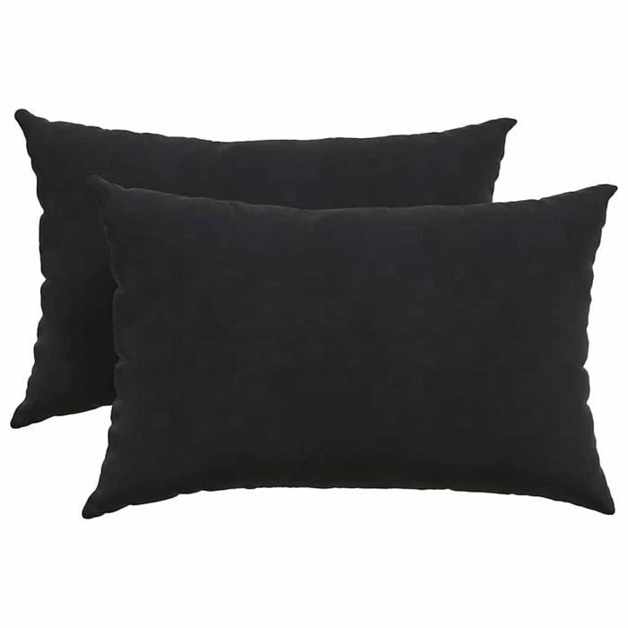 Coussin de canapé en velours - vidaXL - Noir - 60x40 cm - Housses amovibles - Rembourrage polyester - Usage intérieur