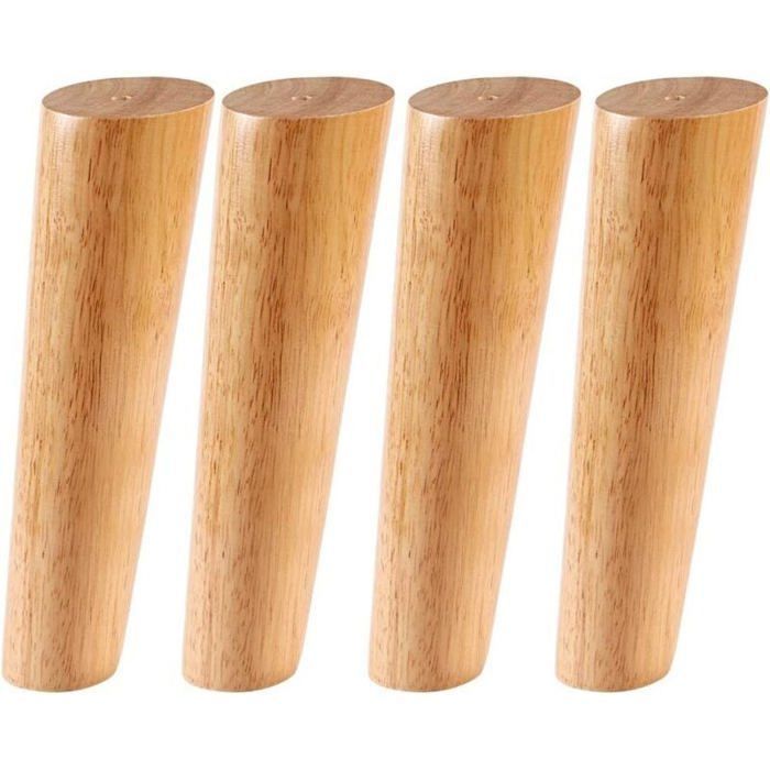 Pieds de meubles en bois dhévéa - ULISEM - Ensemble de 4 pièces - Hauteur 20 cm - Style médiéval - Faciles à installer