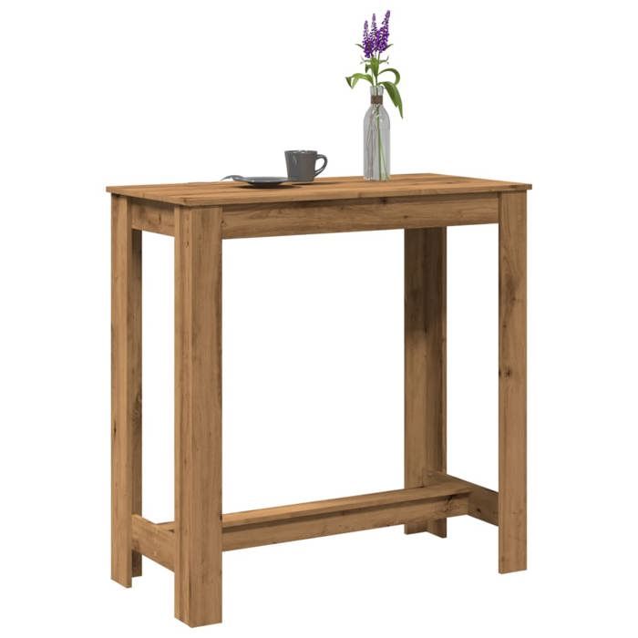 Table de bar en bois dingénierie - vidaXL - 102x50x1035 cm - Chêne artisanal - Brun - Capacité de charge 90 kg